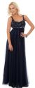 Plus Size Full Length Formal MOB Evening Gown with Jacket in Navy